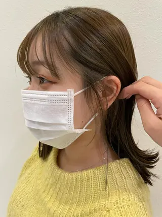 ミディアム カラー 野田 カレンのヘアスタイル