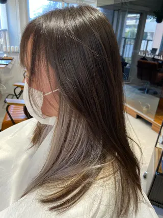 セミロング 代表　しみず としやのヘアスタイル