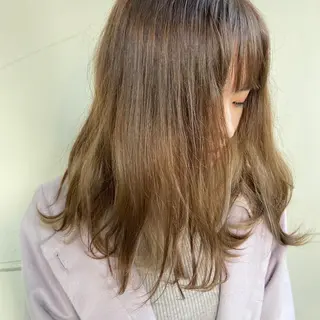 セミロング カラー ハイトーン/小顔 カット/Ayumuのヘアスタイル