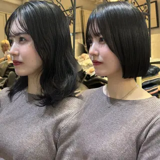 ショート パーマ MINX青山店所属・結莉/ボブ/ 縮毛矯正のヘアスタイル