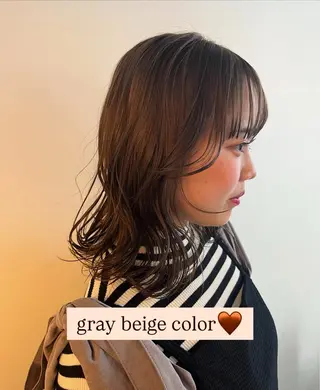 ミディアム カラー 透明感カラー人気 ナンバーワンMIYUのヘアスタイル