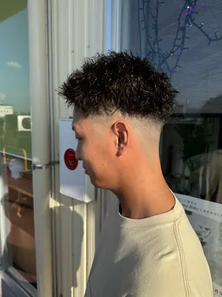 パーマ メンズ 吉田 剛のヘアスタイル