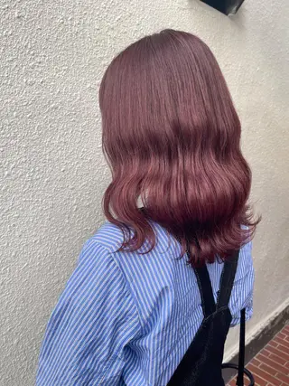 セミロング カラー 中堀 遥のヘアスタイル