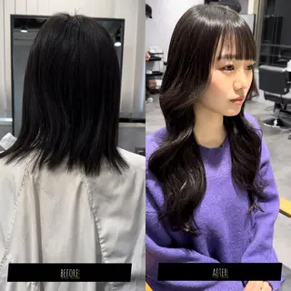 ミディアム プルエクステ/透明感 カラー✨KAZUKIのヘアスタイル