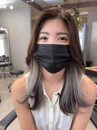 ミディアム カラー YUSUKE レイヤーカットカラーのヘアスタイル