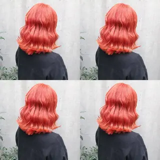 ミディアム カラー ヘアアレンジ TAKUMAブリーチ /切りっぱなし🪽のヘアスタイル