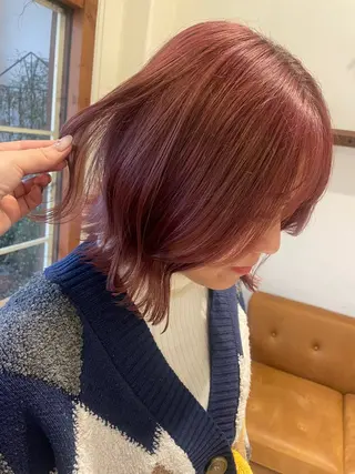 セミロング カラー 片山千晴✨ツヤ髪カラ ー✨顔まわりカット✨のヘアスタイル