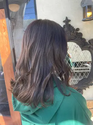 セミロング hair make echo滿木あい花のヘアスタイル