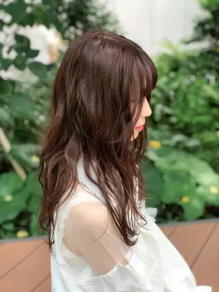 ロング カラー ヘアアレンジ 能登谷 きよのヘアスタイル