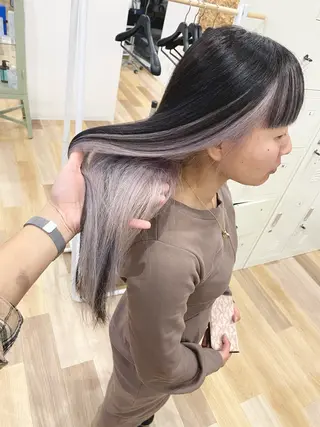 ロング ケアブリーチ 黒瀬有汰のヘアスタイル