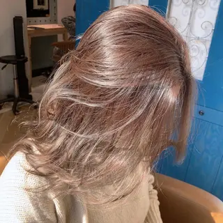 セミロング カラー ブリーチなし 透明感カラー/艶髪のヘアスタイル