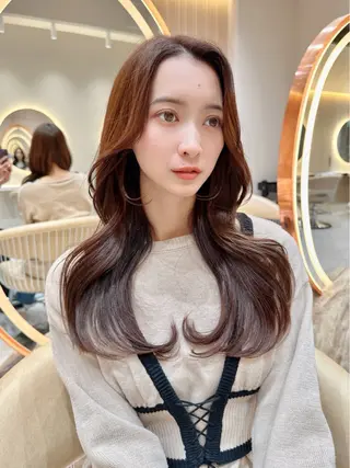 ロング カラー ヘアアレンジ レイヤー❣️縮毛矯 川村利幸のヘアスタイル