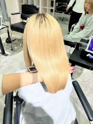 ミディアム 🎀ダブルカラー/ ピンク×ガーリー🎀のヘアスタイル