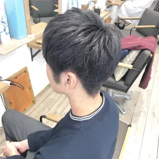 ショート カラー メンズ 顔周りカット・相談 レイヤーも◎しずくのヘアスタイル