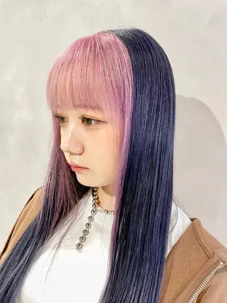 ロング カラー ハイトーン×レイヤー ／遠藤将太のヘアスタイル