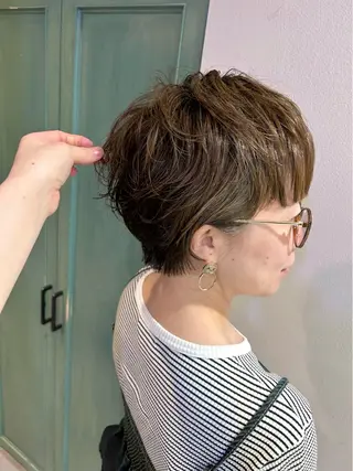 ショート パーマ 白髪ぼかし/ショート 特化🌟サトウユキのヘアスタイル