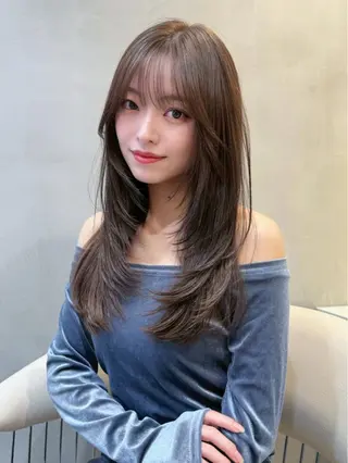 ロング カラー ヘアアレンジ 美髪縮毛矯正/ 透明感カラー吉田光佑のヘアスタイル