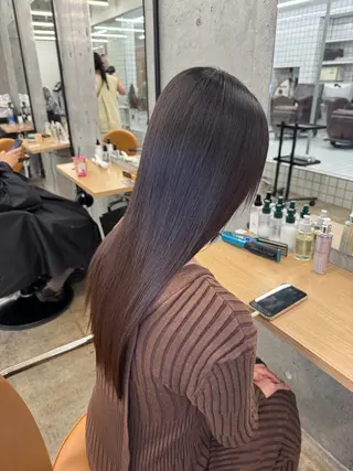 ロング 縮毛矯正×髪質改善× 艶髪カラー 吉原和磨のヘアスタイル