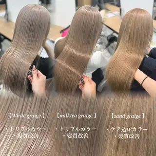 ロング カラー NAMI🤎ブラウン &ミルクティー🤍のヘアスタイル