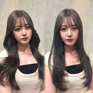 ロング カラー 💙韓国/ワンホン/ レイヤー💗Sayaのヘアスタイル