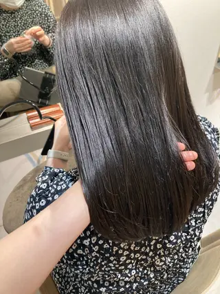 ミディアム ✨色持ちの良い艶 カラー✨蟹江真世のヘアスタイル