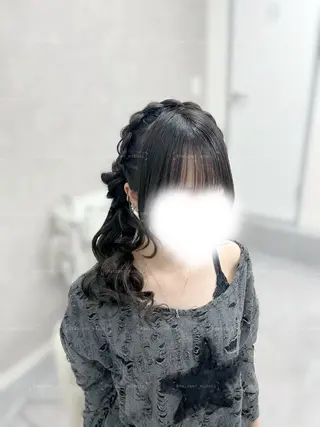 セミロング ヘアアレンジ Hairset minoriのヘアスタイル