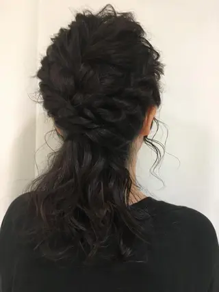 セミロング カラー ヘアアレンジ きむえり/髪質改善 /うねり広がり改善のヘアスタイル