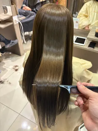 ロング カラー フェザーパーマ/ ダブルカラー/藤田のヘアスタイル