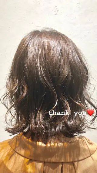 ミディアム カラー 縮毛矯正/髪質改善/ 艶髪ササキナツミのヘアスタイル