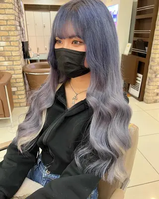 ロング カラー メンズ特化シャドウパ ーマラウンドマッシュのヘアスタイル
