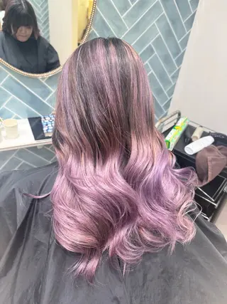 ロング カラー 河添 麗菜のヘアスタイル