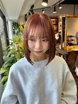 ミディアム カラー ハイトーン/ボブ 🎀sonokaのヘアスタイル