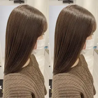 セミロング カラー 佐々木 裕一のヘアスタイル