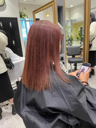 カラー 矯正パーマ、ベージュ ボブカット🫧のヘアスタイル