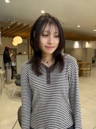 セミロング カラー 似合わせカットカラー りおなのヘアスタイル