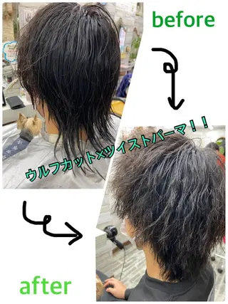 パーマ メンズ 大坪 拓斗のヘアスタイル