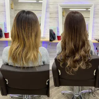 ロング カラー ヘアアレンジ アイブロウ LAVENDIA 初音のヘアスタイル