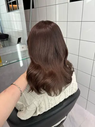 セミロング カラー 表参道♡暗髪♡ 艶カラー♡アユミのヘアスタイル