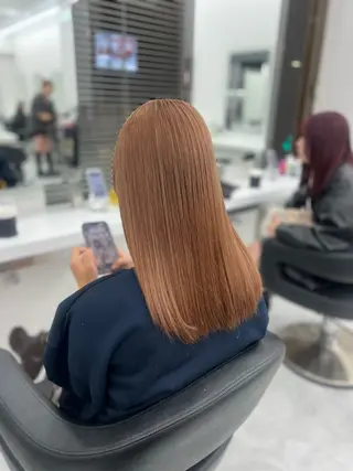 ミディアム カラー 💖似合わせカラー レイヤー💖縮毛矯正のヘアスタイル