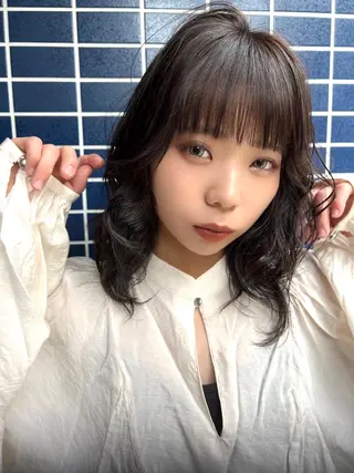 ミディアム パーマ GiseL アンリのヘアスタイル