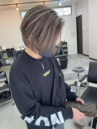 セミロング カラー ヘアアレンジ パーマ ネイル マツエク・マツパ アイブロウ カラー特化サロン大阪 ルービック江坂/新城のヘアスタイル