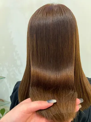 ミディアム カラー ブリーチしない暖色 カラー🥀杉 優菜のヘアスタイル