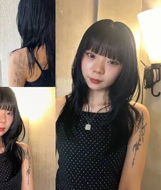 セミロング kana shimizuのヘアスタイル