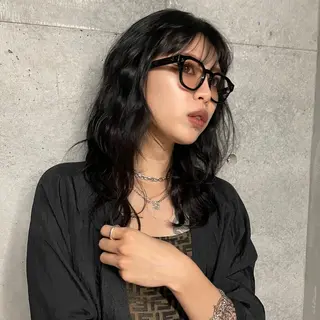 セミロング カラー ヘアアレンジ Mizobe misakiのヘアスタイル