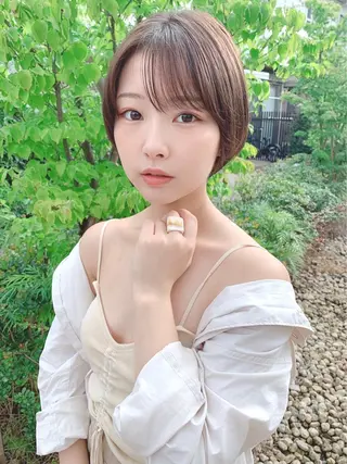 ショート カラー パーマ 【公式】amble luxe池袋東口🩷のヘアスタイル