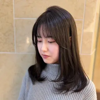 ミディアム 🩷珠梨【韓国ヘア】 【顔周りカット】のヘアスタイル