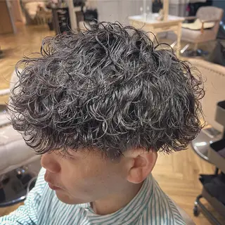 ショート パーマ メンズ メンズ特化 ナカネ カツヤのヘアスタイル