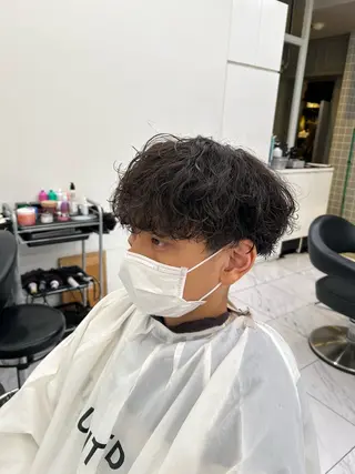 ショート カラー パーマ ヘアアレンジ メンズ 💎韓国/ レイヤー カット/ 暖色🫧のヘアスタイル