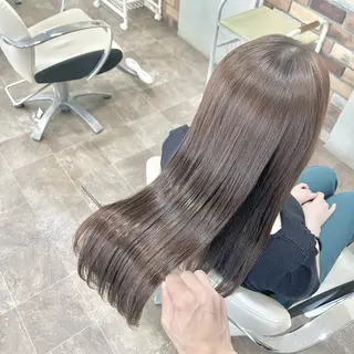 ロング カラー パーマ 大人女性の縮毛矯正/ 艶髪職人/馬渕樹のヘアスタイル