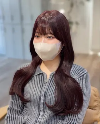 ロング カラー honoka/レイヤ ー/艶感カラー/韓国のヘアスタイル